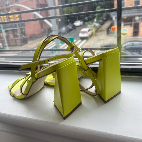 Saks Fifth Avenue Neon Yellow Heels - Picture 7 of 13